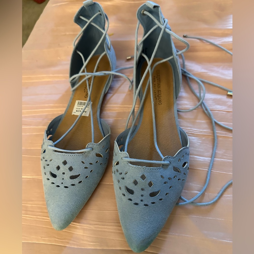 Christian Soriano light blue flats new size 9